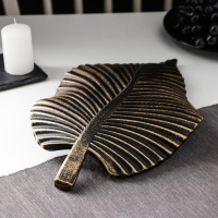 Блюдо для фруктов Доляна &laquo;Лист&raquo;, 35,5&times;20&times;5 см, цвет бронзовый