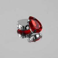 Стразы пришивные &laquo;Капля&raquo;, в оправе, 10 &times; 14 мм, 20 шт, цвет красный