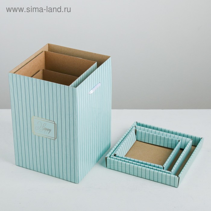 Набор коробок 3 в 1 &laquo;Счастье&raquo;, 10 х 18, 14 х 23, 17 х 25 см