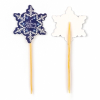 Новогодние шпажки «С Новым Годом!», снежинка, набор 12 шт. Новогодние шпажки «С Новым Годом!», снежинка, набор 12 шт.