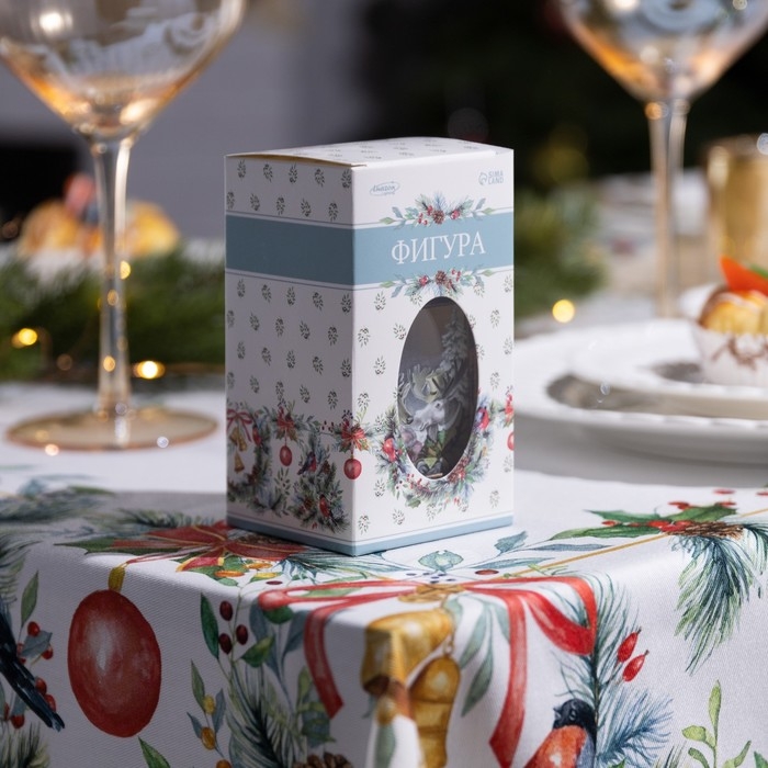 Светодиодная фигура &laquo;Бронзовый фонарь с лосём и косулей&raquo; 6.3 &times; 12 &times; 6.3 см, пластик, батарейки AG13х3 (в комплекте), свечение тёплое белое