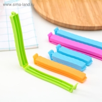 Зажимы для пакетов Доляна, 14/11/7 см, 6 шт, цвет МИКС Зажимы для пакетов Доляна, 14/11/7 см, 6 шт, цвет МИКС