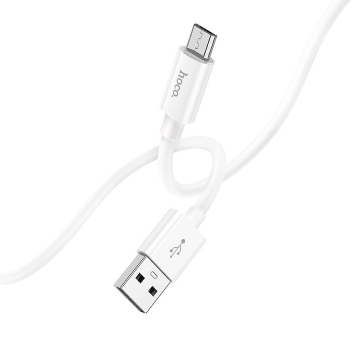 Кабель Hoco X87, MicroUSB - USB, 2.4 А, 1 м, оплётка силикон, белый Кабель Hoco X87, MicroUSB - USB, 2.4 А, 1 м, оплётка силикон, белый