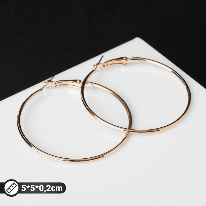 Серьги-кольца «Классика» d=5 см, цвет золото Серьги-кольца «Классика» d=5 см, цвет золото