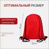 Мешок для обуви на шнурке, цвет белый/красный Мешок для обуви на шнурке, цвет белый/красный