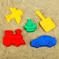 Песочный набор: 4 формочки для песка, совок с камешками, МИКС Песочный набор: 4 формочки для песка, совок с камешками, МИКС