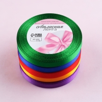 Набор атласных лент «Радуга», 5 шт, размер 1 ленты: 10 мм × 23 ± 1 м Набор атласных лент «Радуга», 5 шт, размер 1 ленты: 10 мм × 23 ± 1 м