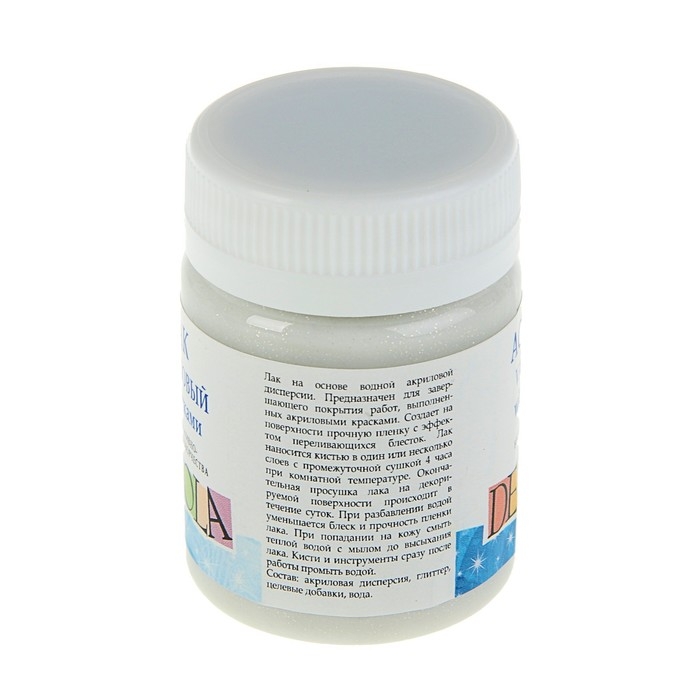 Лак акриловый для декорирования ЗХК Decola, Glitter, 50 мл Лак акриловый для декорирования ЗХК Decola, Glitter, 50 мл