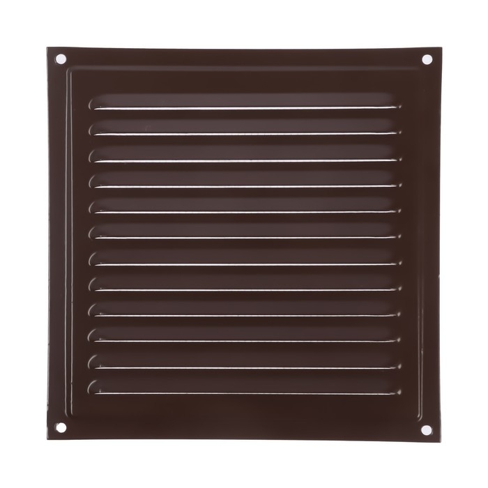 Решетка вентиляционная ZEIN Люкс РМ1919КР, 190 х 190 мм, с сеткой, металлическая, коричневая