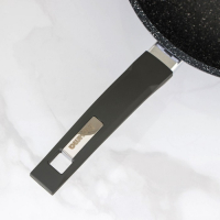 Сковорода-ВОК &laquo;Гранит&raquo;, d=28 см, пластиковая ручка, антипригарное покрытие, цвет серый