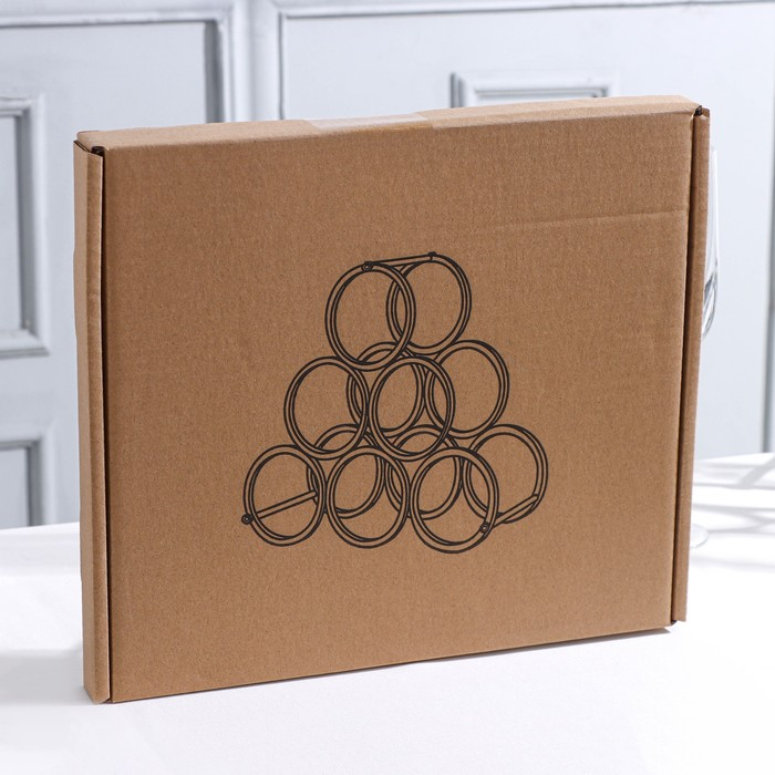 Подставка для бутылок Доляна &laquo;Моно&raquo;, метал, 31,5&times;28,5&times;12,5 см, цвет чёрный