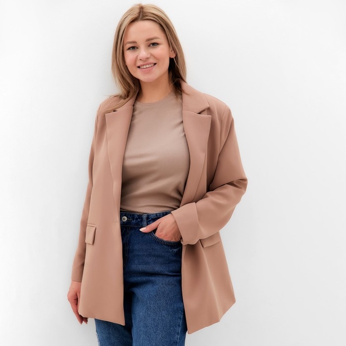 Пиджак женский, цвет бежевый, размер 50 Пиджак женский, цвет бежевый, размер 50