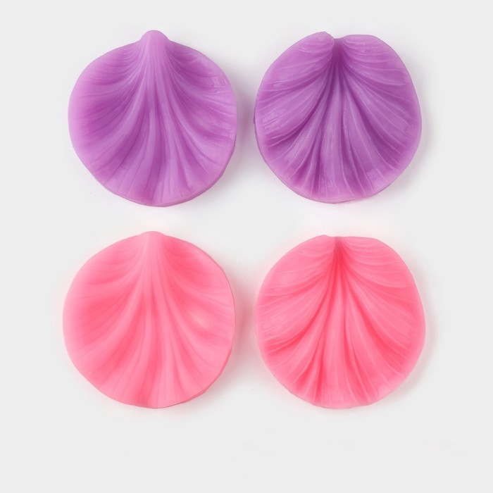 Молд &laquo;Лист герани&raquo;, силикон, 2 предмета, 7,5&times;7 см, цвет МИКС