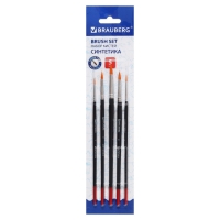 Набор кистей, синтетика, 5 штук, BRAUBERG (круглая, № 1, 2, 3, 4, 5), блистер Набор кистей, синтетика, 5 штук, BRAUBERG (круглая, № 1, 2, 3, 4, 5), блистер