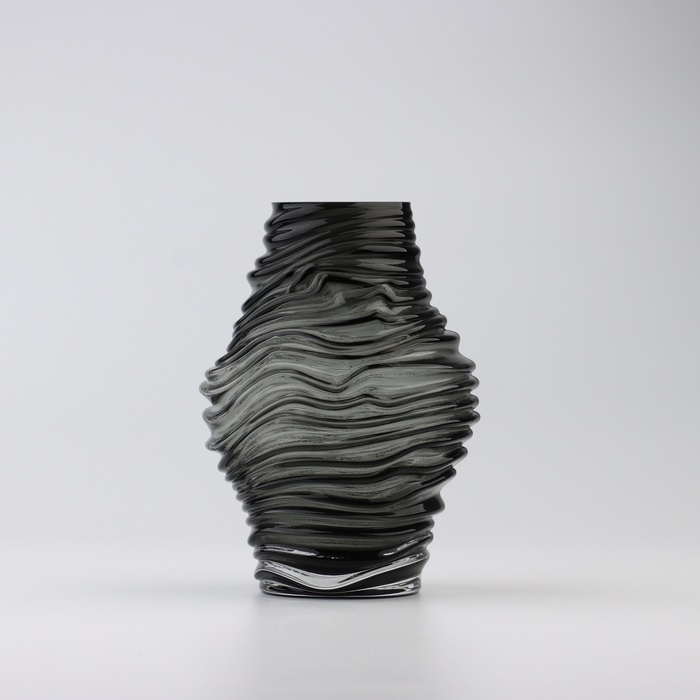 Ваза для цветов &laquo;Авиньон&raquo; из черного стекла 19&times;12&times;12 см