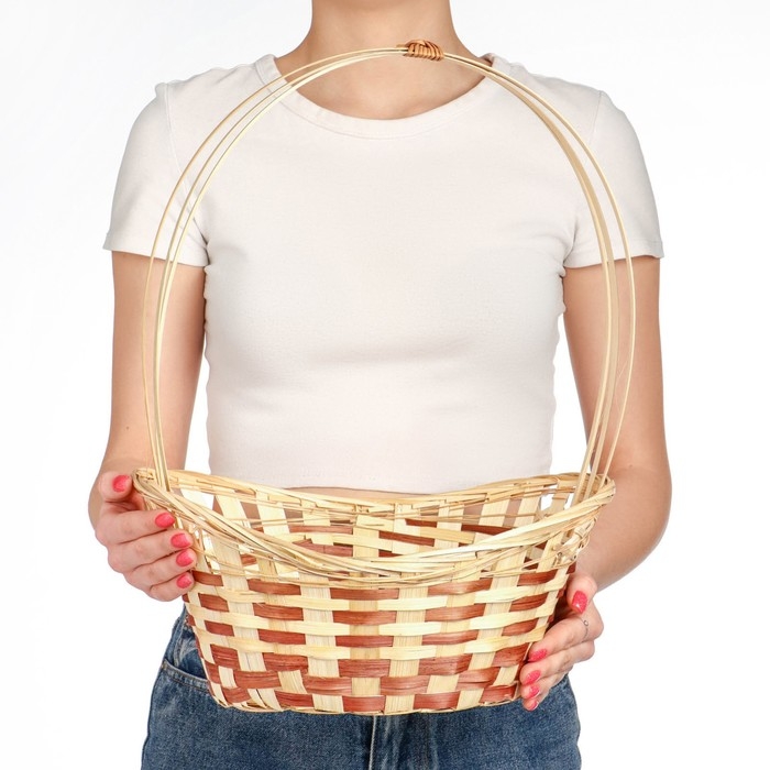 Корзина плетеная «Ладья», 36×27×13 см, бамбук Корзина плетеная «Ладья», 36×27×13 см, бамбук