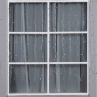 Гирлянда &laquo;Занавес&raquo;, 2&times;1.5 м, IP44, 280 LED, 8 режимов, солнечная батарея, прозрачная нить, свечение тёплое белое