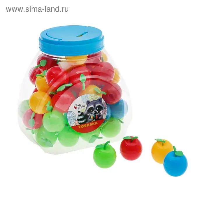 Точилка с контейнером &laquo;Яблоко&raquo;, МИКС