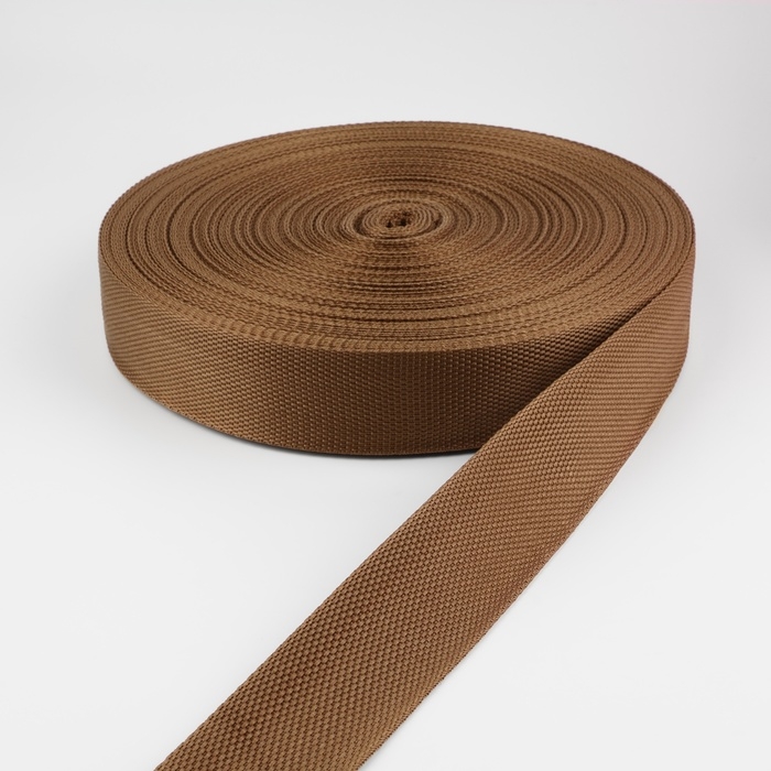 Стропа ременная, 40 мм, 50 &plusmn; 1 м, плотность 12 гр/м, цвет коричневый №29-1