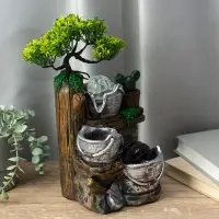 Фонтан "Ведерки под деревом" 32х15х13 см (с подсветкой)