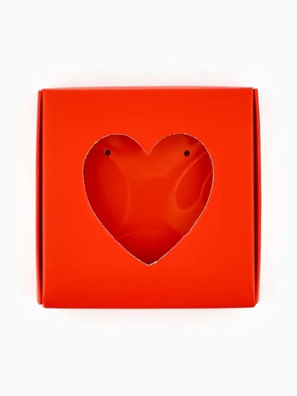 Коробка под бижутерию с окном &laquo;Сердце&raquo;, 7.5 х 7.5 х 3 см