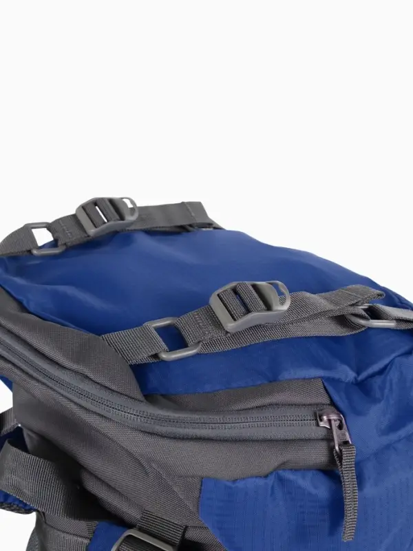 Рюкзак тур 65+5л, 30*20*53, отдел на шнурке, 5нар+2вн кармана, цвет синий