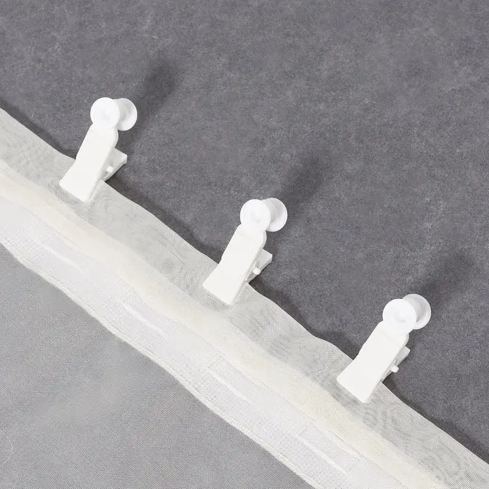 Зажим для штор, 38 &times; 12 мм, цвет белый, цена за 1 штуку