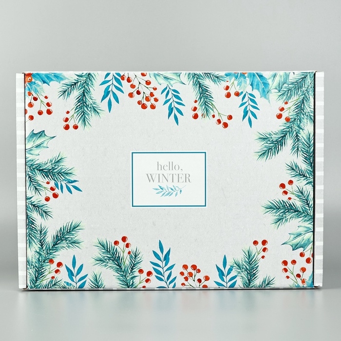 Коробка подарочная новогодняя складная &laquo;Hello, winter&raquo;, 30.7 х 22 х 9.5 см, Новый год