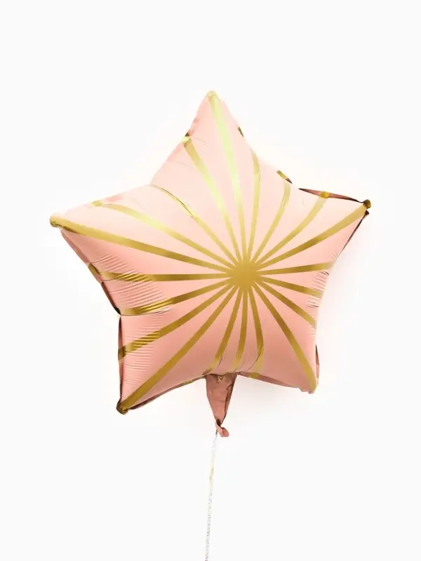 Воздушный шар фольгированный 18" звезда "Грани" цвет розовый сатин, набор 5 штук