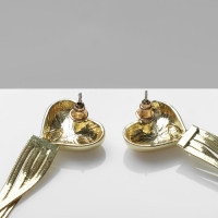 Серьги висячие &laquo;Стерео&raquo; сердце, цвет золото