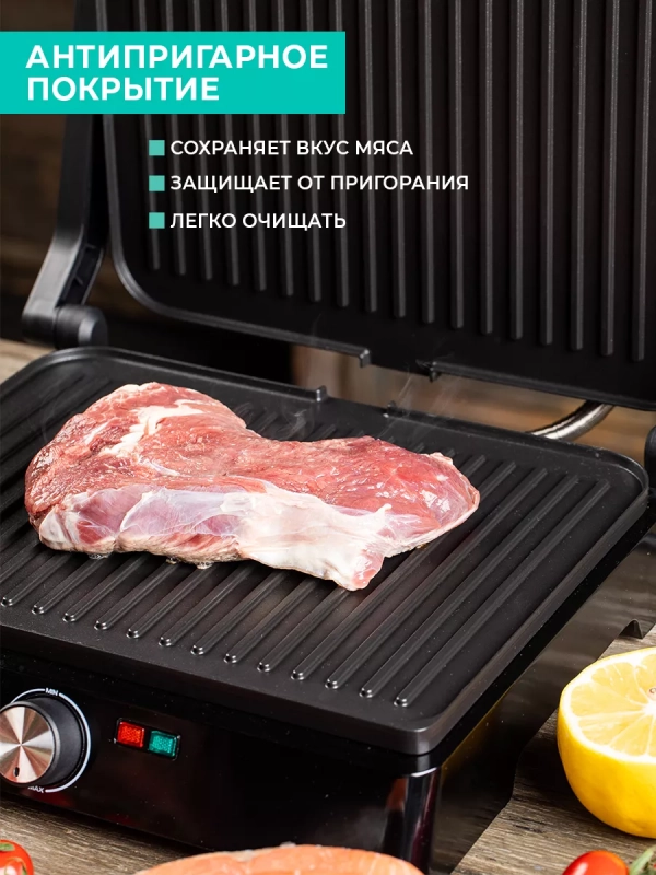Гриль электрический T-EG350M01 с антипригарным ковриком