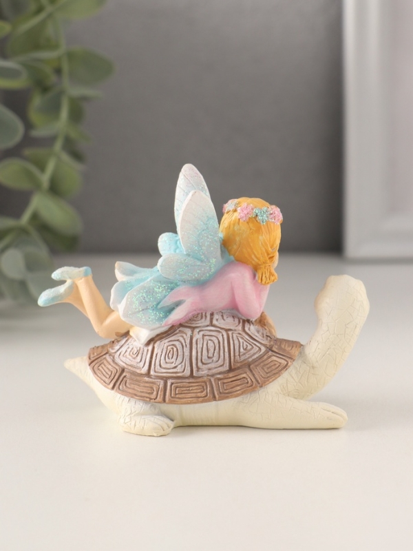 Сувенир полистоун Сувенир полистоун "Девочка-фея верхом на черепахе" 9,5х5х7 см