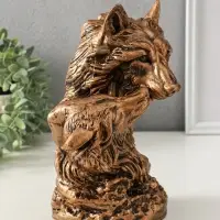 Копилка "Волки (пара)" 14х26 см, бронза