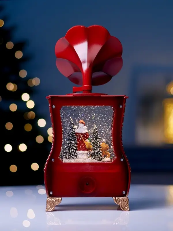 Фигура светодиодная "Граммофон" 36х16х9 см, 3хААА (не в компл.), музыка, USB, Т/БЕЛЫЙ