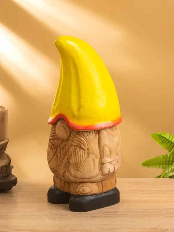 Сувенир "Гномик в жёлтой шляпе" дерево Джампинис 15х15х30 см