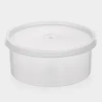 Контейнер пищевой, 450 мл, с герметичной крышкой, d=12,5 см, h=5,5 см, пластик