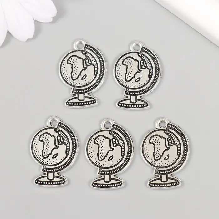 Металлический элемент, декоративная подвеска &laquo;Арт Узор. Глобус&raquo;, 2.5&times;1.8 см