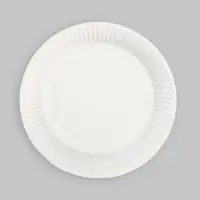 Тарелка одноразовая бумажная однотонная, желтая, 18 см