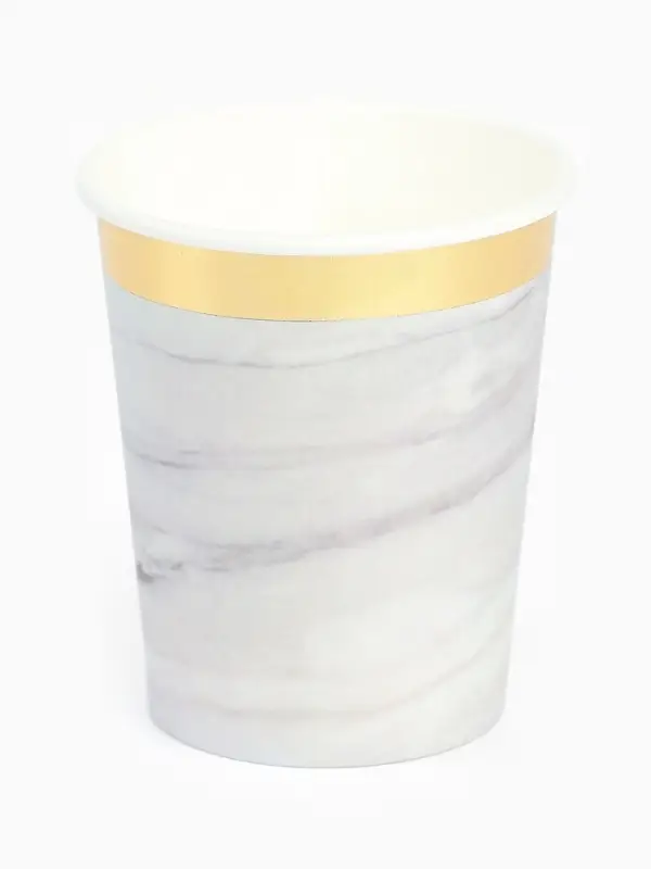 Набор посуды для праздника на 20 персон, мрамор белый (тарелки 23 см, стакан 250 мл)