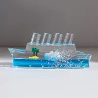 Корабль в жидкости, антистресс, подставка "Лайнер" 15 см