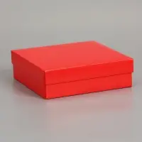 Коробка складная, крышка-дно, красная, 20 х 20 х 6 см