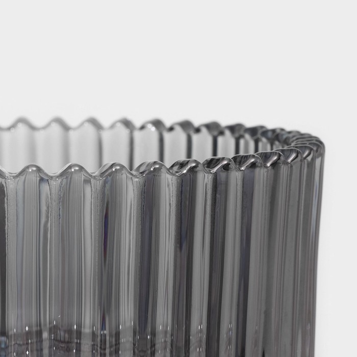 Сахарница стеклянная Доляна &laquo;Царская&raquo;, 250 мл, 10,5&times;13 см, цвет серый