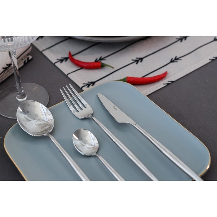 Ложка столовая &laquo;Торнбери&raquo;, длина 21 см, толщина 7 мм, цвет серебряный