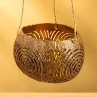 Подсвечник подвесной из кокоса, 13-17 см, коричневый