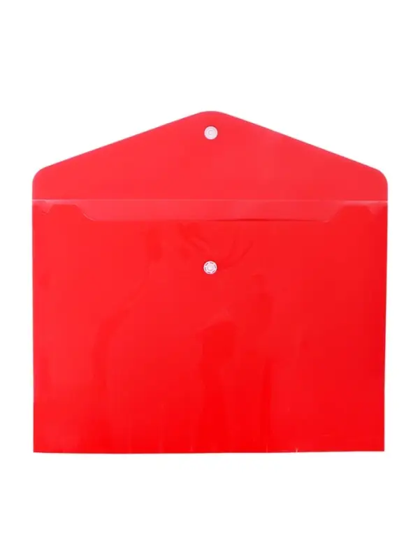 Папка-конверт на кнопке, А4, 180 мкм, "Цветной", МИКС