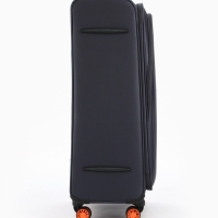 Чемодан 28", Текст, 47*31*78, отд на молнии, код замок, 4 колеса, т.серый