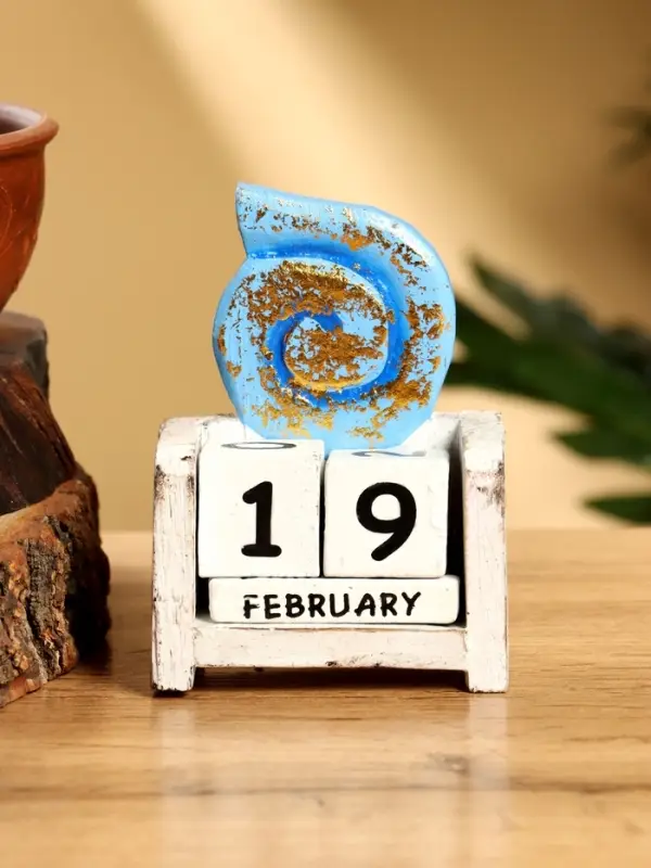 Календарь настольный &laquo;Ракушка&raquo;, 7&times;4&times;9 см, дерево, синий