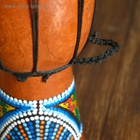 Сувенирный музыкальный инструмент "Барабан Джембе ящерица" 14x14x30 см   МИКС
