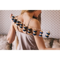 Массажёр-лента для спины, 9 звеньев, деревянный, с шипами, 84 &times; 7,5 &times; 3 см