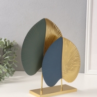 Сувенир металл "Крупные листья" синий 7,5х26х27,3 см